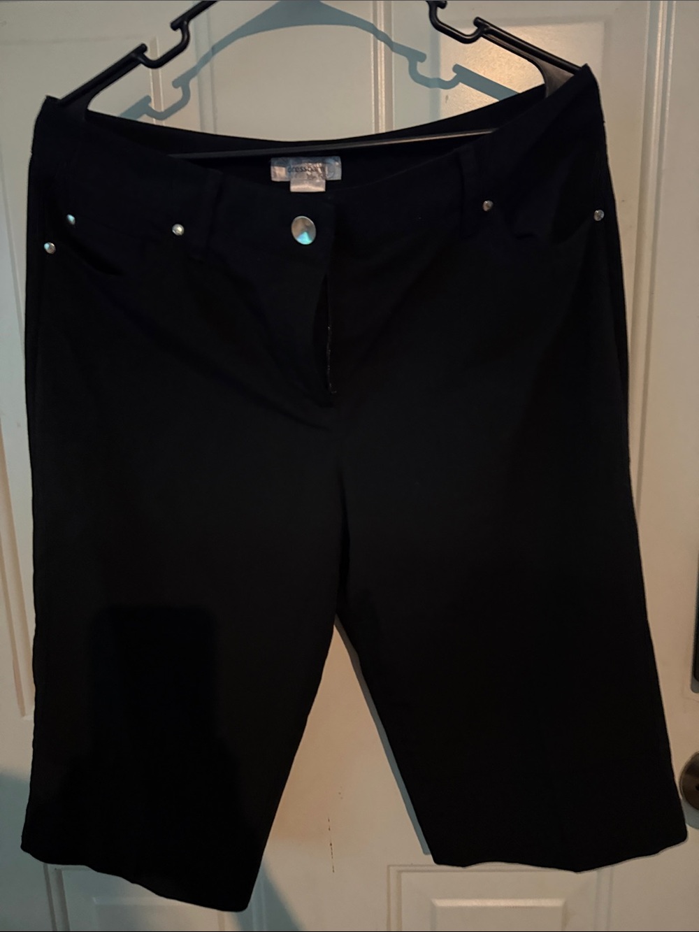 Dress Barn Black Bermuda Capris with Silver Studs
